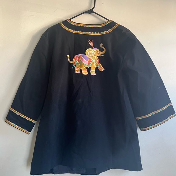 2/$50 Bob Mackie Wearable Art Jacket. Beautiful Embroidered Elephants - Picture 7 of 15